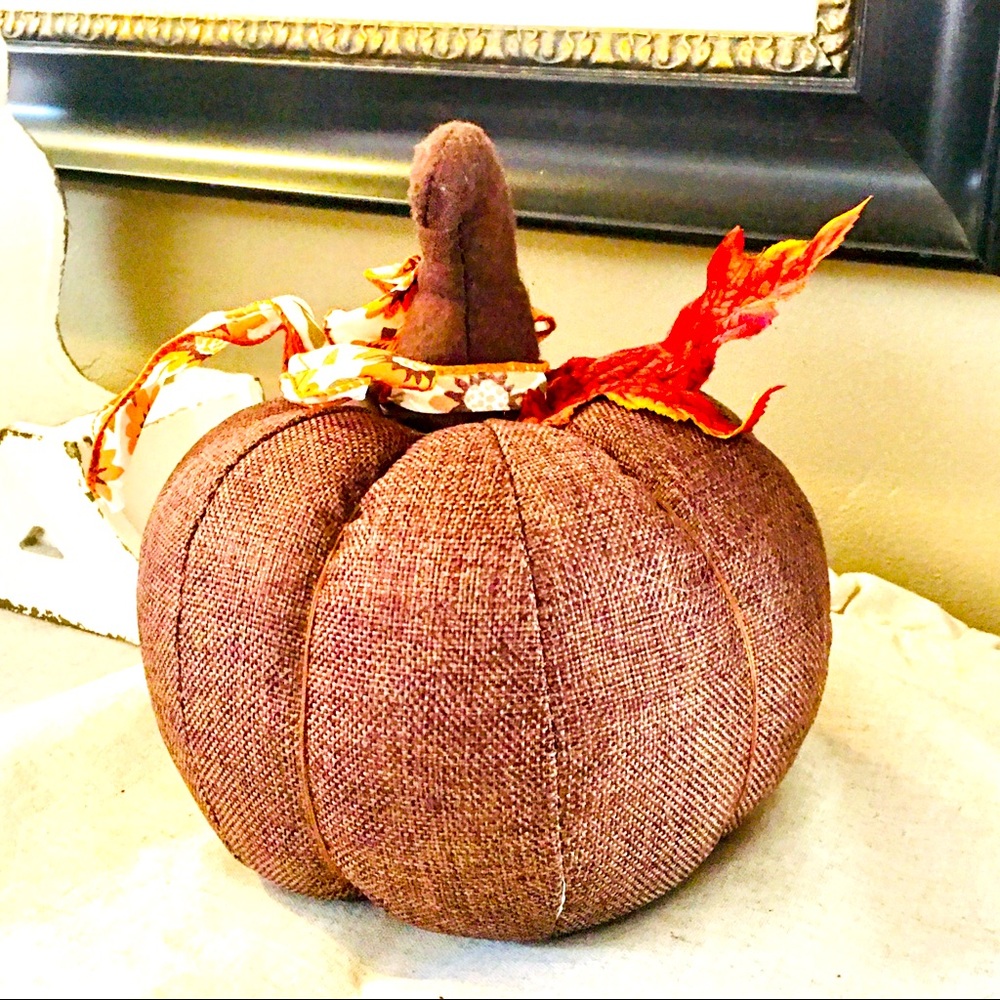 Fabric Halloween pumpkin - autumn harvest home decor - farmhouse cottage…